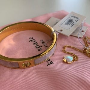 NWT | Kate Spade Pearlescent Hole Punch Bangle and Mini Pendant Necklace